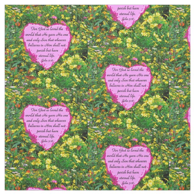 ROSA PATCHWORK JOHN 3:16 BLOMMIGTARS FABRIC TYG (Provkarta)