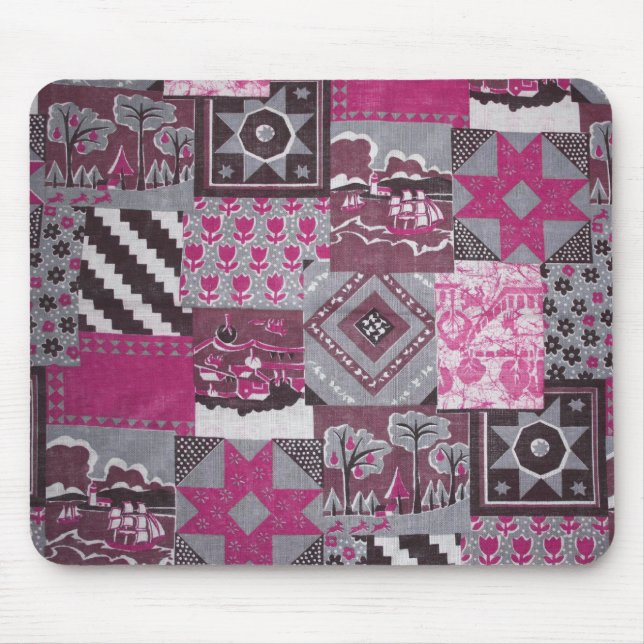 Rosa Patchwork Mousepad Musmatta (Framsidan)