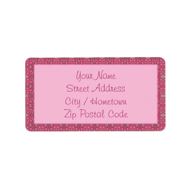 Rosa Pattern Designer Adressetikett (Framsidan)