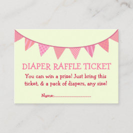 Rosa Patterned Flaggor Diaper Raffle Biljett for G Tilläggskort