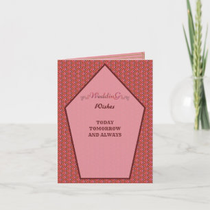 Rosa Pattren Bröllop Hälsning Wishing Congrates Tack Kort