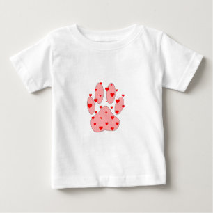 Rosa Paw-utskrift med kulor Tee