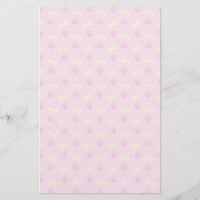 Rosa Paw-utskrift Mönster Brevpapper (Framsida)
