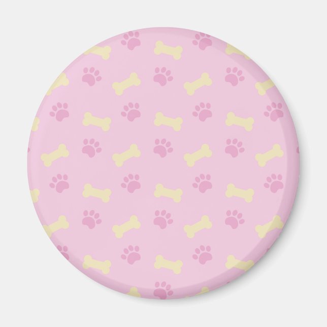 Rosa Paw-utskrift Mönster Magnet (Framsidan)