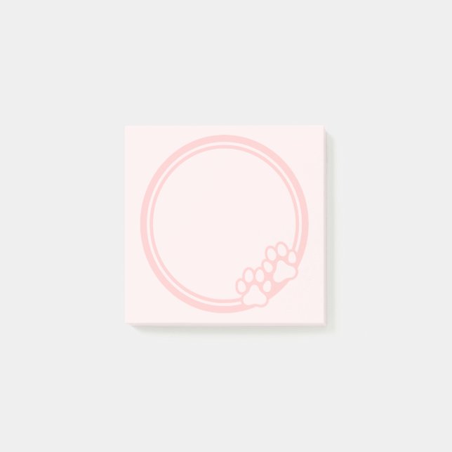 Rosa Paw-utskrift Post-it Block (Framsida)