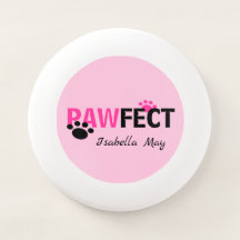 Rosa Pawfect med Tass & Namn Hund Frisbee