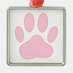 Rosa Pawprint Julgransprydnad Metall