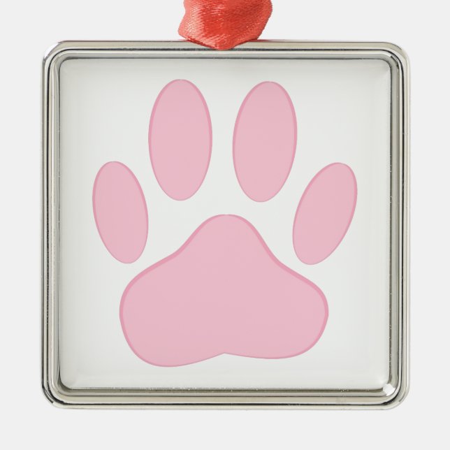 Rosa Pawprint Julgransprydnad Metall (Framsidan)