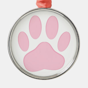 Rosa Pawprint Julgransprydnad Metall
