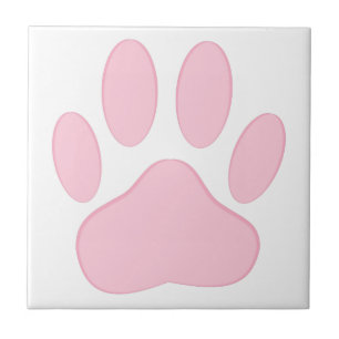 Rosa Pawprint Kakelplatta