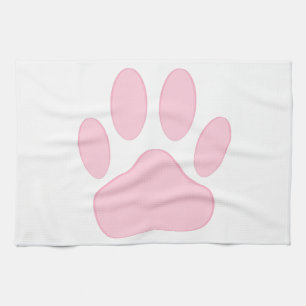 Rosa Pawprint Kökshandduk