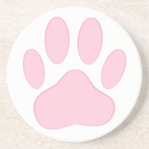 Rosa Pawprint Underlägg Sandsten