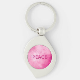 Rosa PEACE Akrylkonst för väggar Swirl Silverfärgad Nyckelring
