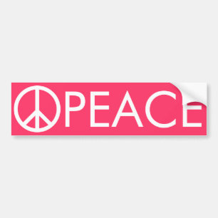 Rosa Peace Bumper Sticker Bildekal