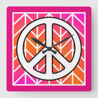 Rosa Peace Dekorativ kudde Fyrkantig Klocka