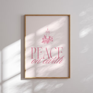 Rosa Peace on Earth Candle-julen Poster