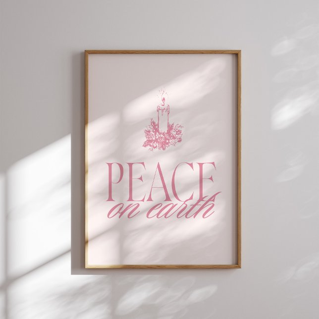 Rosa Peace on Earth Candle-julen Poster (Skapare uppladdad)