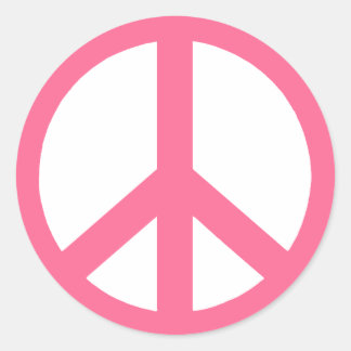 Rosa Peace Symbol Stickers Runt Klistermärke