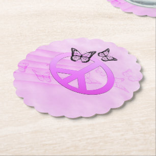 Rosa Peace Underlägg Papper
