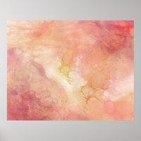 Rosa Peach Abstrakt Bläck-målning