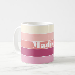 Rosa Peach Anpassningsbar, sommartid, Färg Block R Kaffemugg