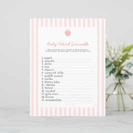 rosa Peach baby ord scrabblera babyduschspel