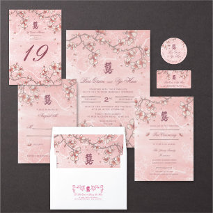 Rosa Peach Blommars Romantiska Blommigtar Asiatisk OSA Kort