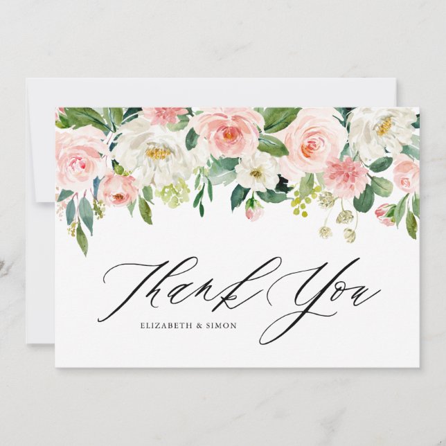 Rosa Peach Blommigt Garland Tack (Framsida)