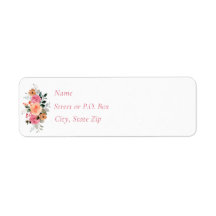 Rosa Peach Blommigt Watercolor Flicka Shower