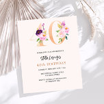 Rosa Peach-blommigtar 40-årsbudgetinbjudan<br><div class="desc">En modern,  snyggt och glamorös inbjudan till en 40-årsdag party. En persiko-färgadens bakgrund. Orderat med formnummer i faux guld och rosa. Namn är skrivet med ett modernt handskript i stil. Anpassa och lägg till information om party. 1 lakan = 1 inbjudan tryckt kant till kant.</div>
