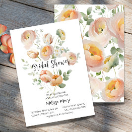 Rosa Peach Blooms Inbjudningskort för möhippan