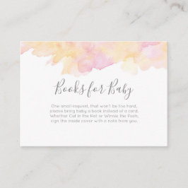 Rosa Peach Bokar för baby Baby Shower-infogningsko Tilläggskort