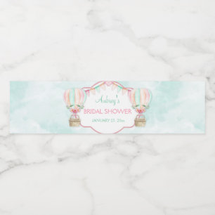 Rosa Peach för vattenfärgsfärg, Luftballong Mint Vattenflaskor Etikett