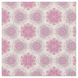 Rosa Peach Geometry Mandala Fabric Tyg
