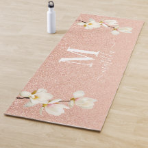 Rosa Peach gily glitter magnolia blommigt