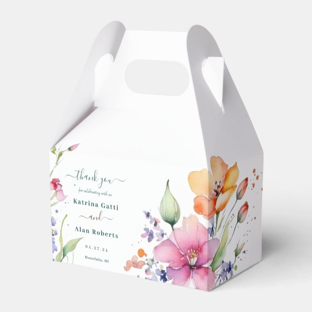 Rosa Peach Gult Blooms Presentaskar (Framsidan Sidan)