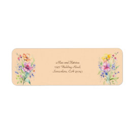 Rosa Peach Gult Blooms Returadress Etikett