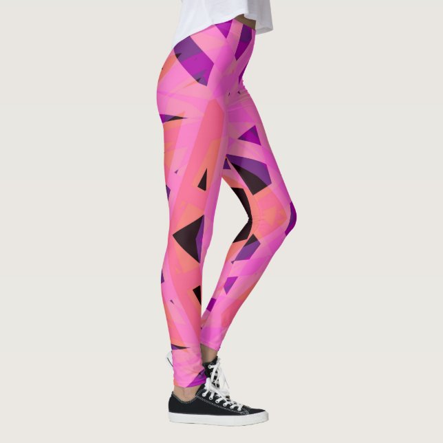 Rosa Peach Lila Yoga Fitness Exercise Valentine Leggings (Höger)