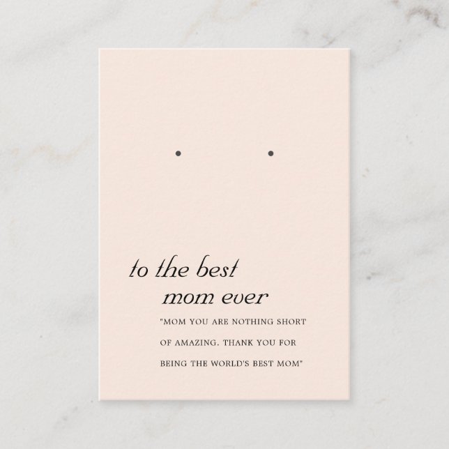  ROSA PEACH MAMMA GIFT EARRING VISNING CARD PLACERINGSKORT (Framsida)