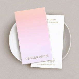 Rosa Peach Minimalist Beauty Salon Visitkort
