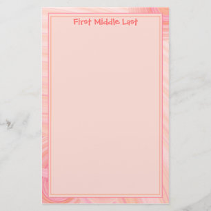 Rosa Peach Pastel Spiral Girly-mall Brevpapper