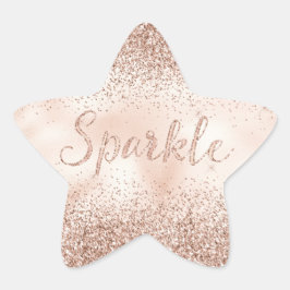 Rosa Peach Ro Glitter Gnistra Citat Stjärnformat Klistermärke
