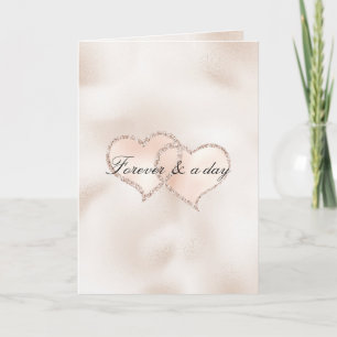 Rosa Peach Ro Glitz Hearts Kort