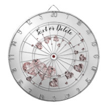 Rosa Peach Shiny Hearts Geometric Elegant Rustic