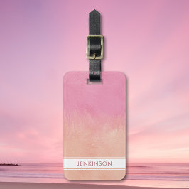  Rosa Peach Snyggt Luxury Abstrakt Chic Cute Bagagebricka