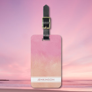 Rosa Peach Snyggt Luxury Abstrakt Chic Cute Bagagebricka