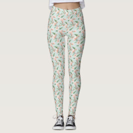 Rosa Peach Träd Blommar Allt-over-Print Leggings