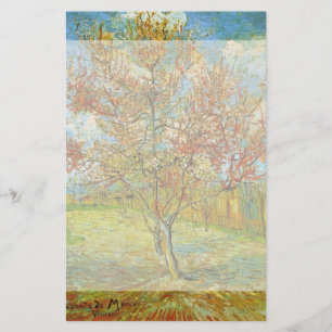 Rosa Peach Träd i Blommar av Vincent van Gogh Brevpapper