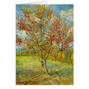 Rosa Peach Träd i Blommar av Vincent van Gogh Hälsningskort