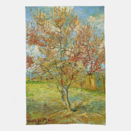 Rosa Peach Träd i Blommar av Vincent van Gogh Kökshandduk